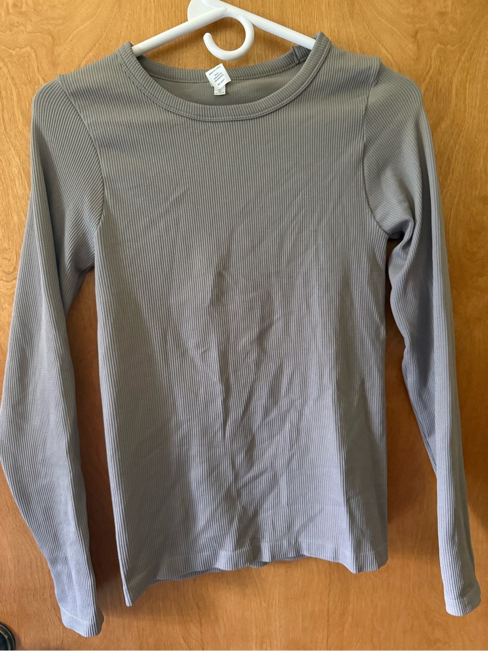 90 Degree By Reflex Long Sleeve Ribbed Tee - Gray